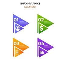 fyra steg gradient infographic element med affärsikon. infografisk mall vektor