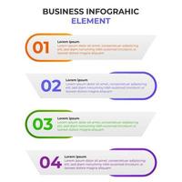 fyra steg gradient business infographic element. infografisk mall. vektor