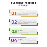 fyra steg gradient business infographic element. infografisk mall. vektor