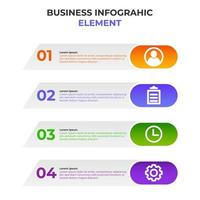 Infografik-Element mit vier Schritten Steigung. Infografik-Vorlage. vektor