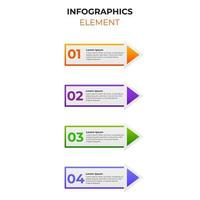 fyra steg gradient infographic element med affärsikon. infografisk mall vektor