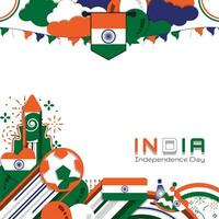 Lycklig oberoende dag av Indien, illustration bakgrund design, social media mall vektor