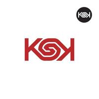 Brief ksk Monogramm Logo Design vektor