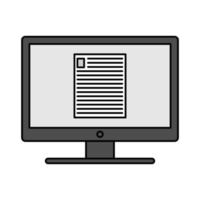 Vektor der Illustration des Computermonitors zum Erstellen von Dokumenten