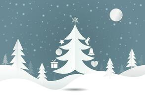 fröhlich Weihnachten Landschaft und glücklich Neu Jahr Gruß Karte Design. Winter Hintergrund Banner vektor