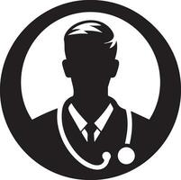 Arzt Logo Vektor Silhouette, Arzt Symbol füllen schwarz Farbe 12