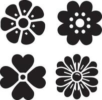 Blume Symbol Vektor Kunst Illustration schwarz Farbe, Blume Symbol Vektor 20