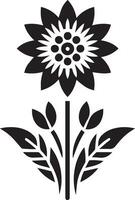 Blume Symbol Vektor Illustration schwarz Farbe, Blume Symbol Silhouette 3