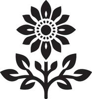 Blume Symbol Vektor Illustration schwarz Farbe, Blume Symbol Silhouette 6