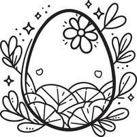 blühen Hasen Eier und Blumen Färbung Magie detailliert Ostern Ei Färbung Seiten Ostern Ei Färbung Seiten zum Erwachsene, schwer Ostern Ei Färbung Seiten zum Kinder- vektor