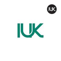 Brief iuk Monogramm Logo Design vektor