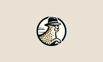 Gepard Laufen tragen Hut Vektor Maskottchen Design