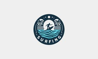 logotyp design av surfing vektor illustration design