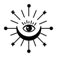 Astrologie Magie Linie Symbol vektor