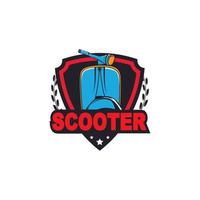 vespa scooter logotyp mall, retro scooter logotyp vintage vektor