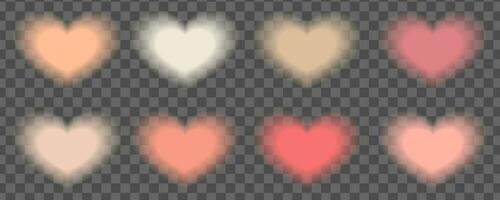 Aura y2k Pfirsich farbig Herzen Sammlung. einstellen mit ästhetisch Sanft Gradient modisch Valentinstag Tag Herz. auf transparent Hintergrund. Vektor Illustration