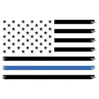 wir das Menschen amerikanisch Flagge svg dünn Blau Linie svg T-Shirt Design vektor