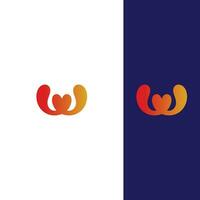 w Brief und Liebe Symbol Logo Vektor Fachmann abstrakt Monogramm Logo Design Symbol