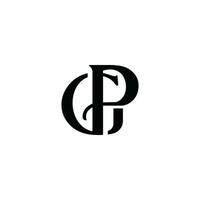 monogram gp logotyp vektor