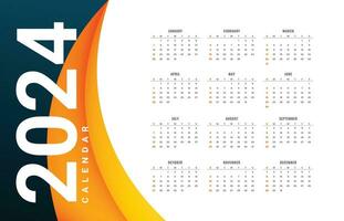 Neu Jahr 2024 Kalender vektor