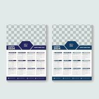 Vektor 2024 jährlich Planer Kalender Vorlage Zeitplan Veranstaltungen oder Aufgaben Vektor