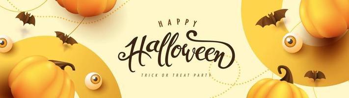 glad halloween banner eller festinbjudan bakgrund vektor
