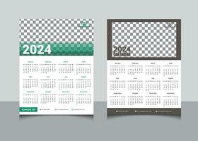 kommande 2024 en sida vägg kalender två liknande design mall vektor, 2024 en sida vägg kalender design uppsättning vektor