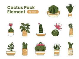 Kaktus Pack Element vektor