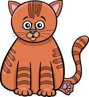 komisch Karikatur Tabby Kätzchen Comic Tier Charakter vektor