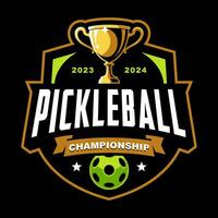 Pickleball Meisterschaft Logo Design Vorlage vektor