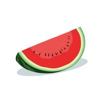 vattenmelon fjärdedel skiva vektor illustration isolerat på vit bakgrund