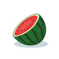 ein Hälfte von ein reif Wassermelone Schnitt in der Breite Vektor Illustration isoliert auf Weiß Hintergrund.