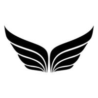 Flügel Logo schwarz Vektor Illustration.