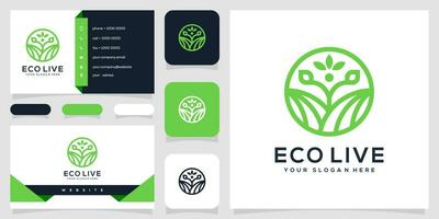 ecolive Logo, Geschäft Karte und Geschäft Karte Vorlage vektor