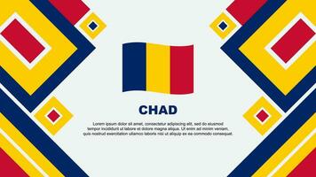 Tschad Flagge abstrakt Hintergrund Design Vorlage. Tschad Unabhängigkeit Tag Banner Hintergrund Vektor Illustration. Tschad Karikatur
