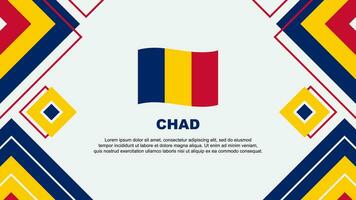 Tschad Flagge abstrakt Hintergrund Design Vorlage. Tschad Unabhängigkeit Tag Banner Hintergrund Vektor Illustration. Tschad Hintergrund