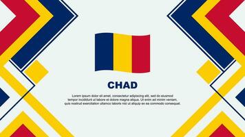 Tschad Flagge abstrakt Hintergrund Design Vorlage. Tschad Unabhängigkeit Tag Banner Hintergrund Vektor Illustration. Tschad Banner