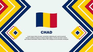 Tschad Flagge abstrakt Hintergrund Design Vorlage. Tschad Unabhängigkeit Tag Banner Hintergrund Vektor Illustration. Tschad Design