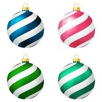 einstellen von Blau, Rosa Grün und Menthol Weihnachten Baum Spielzeug oder Ball vektor