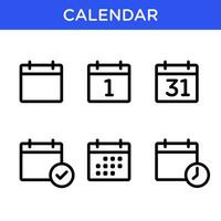 Kalender Symbol im Gliederung Stil. geeignet zum Erinnerung und Planer Design Element. vektor