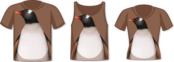 Vorderseite des T-Shirts mit Pinguin-Vorlage vektor