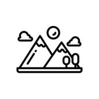 Berg Symbol. Vektor Linie Symbol zum Ihre Webseite, Handy, Mobiltelefon, Präsentation, und Logo Design.