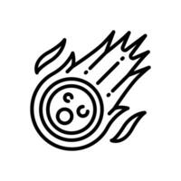 Meteor Symbol. Vektor Linie Symbol zum Ihre Webseite, Handy, Mobiltelefon, Präsentation, und Logo Design.