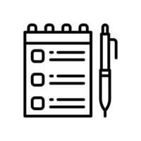 Notizbuch Symbol. Vektor Linie Symbol zum Ihre Webseite, Handy, Mobiltelefon, Präsentation, und Logo Design.