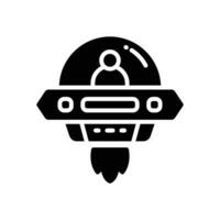 UFO Symbol. Vektor Glyphe Symbol zum Ihre Webseite, Handy, Mobiltelefon, Präsentation, und Logo Design.