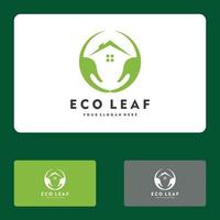 hemblad, grönt hus, eco house -logotypen vektorikon illustration design vektor