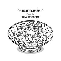 thailändische Desserts - Tanga Yip in einer thailändischen Keramik serviert. vektor