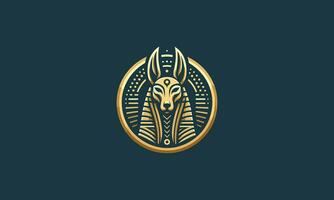 Kopf Anubis Vektor Illustration Logo eben Design