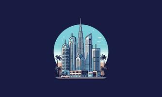 Gebäude auf Dubai Vektor Illustration eben Design