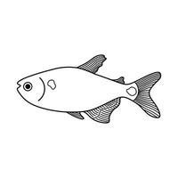 hand dragen tecknad serie vektor illustration fyr fisk ikon isolerat på vit bakgrund